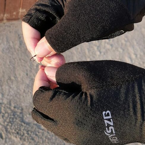 قفازات صيد LJCUTE للحماية من الشمس بدون أصابع للرجال والنساء، قفازات مريحة ومسامية لركوب الدراجات، قفازات مقاومة للانزلاق ومقاومة للاهتراء للمشي لمسافات طويلة والقيادة والصيد والجري in Kuwait