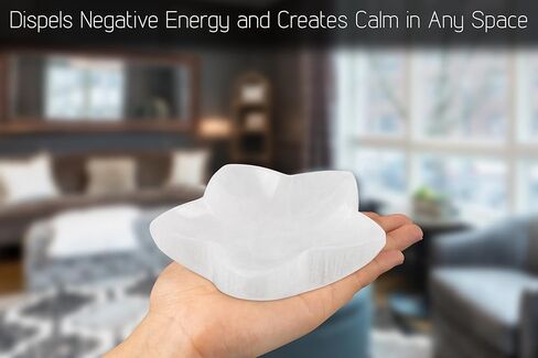 وعاء ويش ويل ستار سيلينيت مع قلادة الجمشت - تم استخراجه وصنعه في المغرب - وعاء كريستال سيلينيت مقاس 4 بوصات - مثالي لتنظيف وإعادة شحن البلورات وأحجار الشفاء والتأمل والديكور in Kuwait