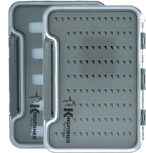 Super Slim Waterproof Fly Box Foam Insert Medium Foam A & B, Grey Box, 2 Pack in Saudi Arabia