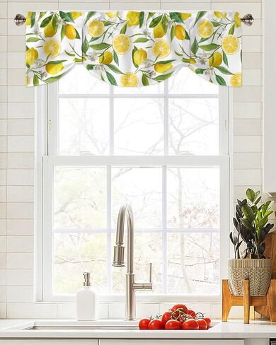 المحيط التعادل حتى الستائر للنوافذ، بحري المحيط نجم البحر فرس البحر شل قصيرة نافذة الستارة العلاجات لغرفة المعيشة، قابل للتعديل قضيب جيب المطبخ ربط الستائر الستارة، 1 لوحة، 54 "× 18" in Kuwait