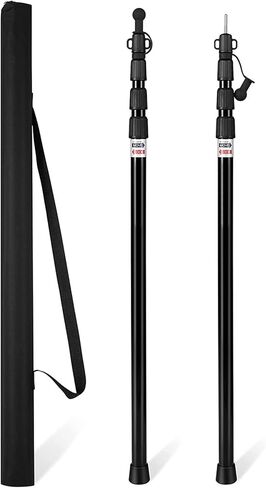 اعمدة خيمة قابلة للتعديل للتخييم مجموعة من قطعتين، قضبان من الالومنيوم بتصميم متداخل مافيك شديد التحمل للمظلات والمظلة والمأوى في الهواء الطلق، محمولة وقابلة لاعادة الاستخدام، 38-93 انش، 3 اقسام مع in Kuwait