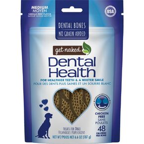 Get Naked Grain-Free Medium Dental Chew Bone 6.6Oz Bag