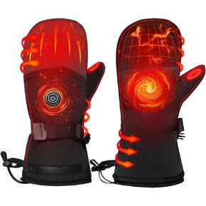 Juuka Heated Mittens Gloves for Men Women Rechargeable Heated Ski Gloves with 3 Heating Levels Touch Screen Waterproof for Hiking Skiing Snowboarding Camping in Kuwait