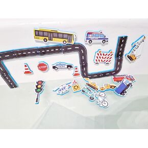 Foam Bath Toys for Toddlers- 25 Piece Vehicles Bath Stickers with Storage Bag Educational Floating Bathtub Traffic Preschool Non-Toxic Fun Bathing for Baby Girls Boys Toddler Kids