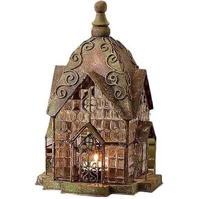 سيجنالز مجموعة فوانيس شموع مزخرفة مكونة من 6 قطع، مجموعة حامل شموع بتصميم فوانيس منزل عتيقة، حامل شموع معدني وزجاجي للشموع الصغيرة in Kuwait