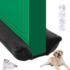 Door Draft Stopper, Pure Cotton Soundproof Door Sweep for Interior and Window, Twin Door Sweep Weather Stripping Blocker Guard, 21-42 inch Adjustable Under Door Draft Stoppers, Machine-Washable