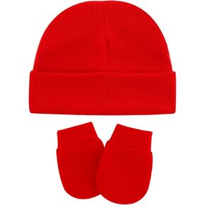 DOOVID Newborn Hats and Mittens Set Infant Beanie Baby Hat Kint Cotton Hostipal Hats Gloves Mittens for Boys Girls in Saudi Arabia
