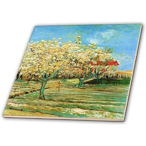3dRose ct_80447_1 1888 Van Gogh Painting Orchid in Blossom Ceramic Tile, 4-Inch