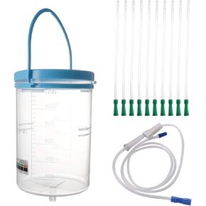 FOMIYES Enema Bucket Kit Reusable Enema Kit with Tube and Connector for Water Colon Coffee Cleansing Body Cleaner Unisex, 1200ml