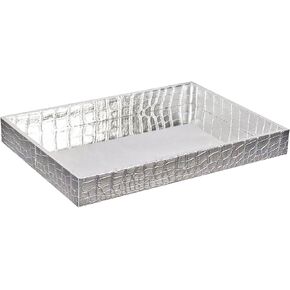 MCBZ Coffee Table Decorative Mirror Tray, Dresser Perfume Cosmetics Storage Tray, Bathroom Toiletries Storage, Jewelry Tray (Golden)