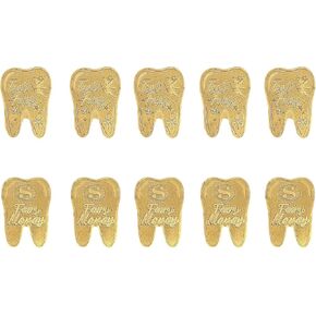 عملات جنية الأسنان، YOUYA DENTAL 10 قطع من مكافأة الأسنان المفقودة، عملة تذكارية لجنية الأسنان، عملة معدنية مطلية بالذهب للأطفال، هدية تذكارية لتغيير الأسنان، هدايا عيد الميلاد لطب الأسنان للأطفال المفقودين in Kuwait