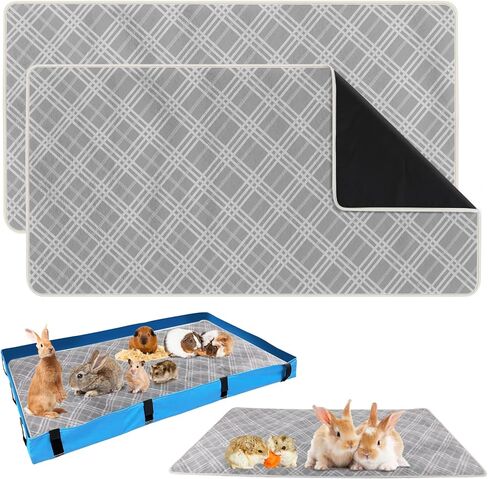 lingsfire 2 حزمة خنزير غينيا الفراش، 47 "× 24" قابلة لإعادة الاستخدام بطانة قفص خنزير غينيا عالية الامتصاص بطانة قفص الصوف خنزير غينيا منصات تبول الحيوانات الأليفة لأقفاص الحيوانات الصغيرة خنزير غينيا أرنب الهامستر الفئران in Kuwait