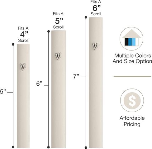 حافظة A&S Mezuzot Alumium Mezuzah باللون الفضي بتصميم شين مقاوم للطقس، باب Mezuza Judaica Art لمباركة المنزل (أسود، 5 بوصات) in Saudi Arabia