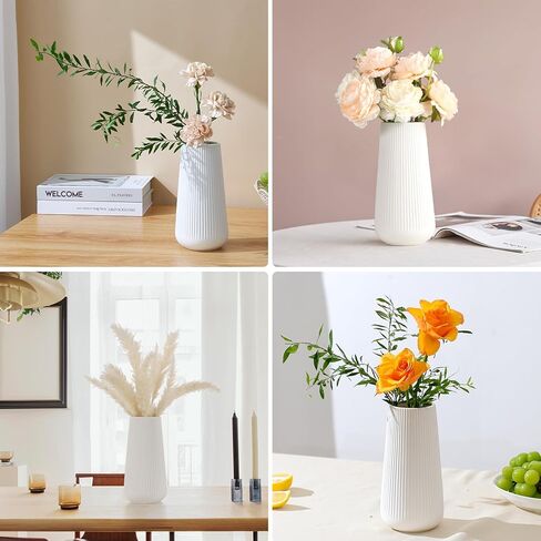 مزهرية سيراميك لديكور المنزل، مزهرية 8 بوصة للزهور، مزهرية مضلعة فنية حديثة للديكور، رف المدخل، ديكور طاولة غرفة المعيشة in Kuwait