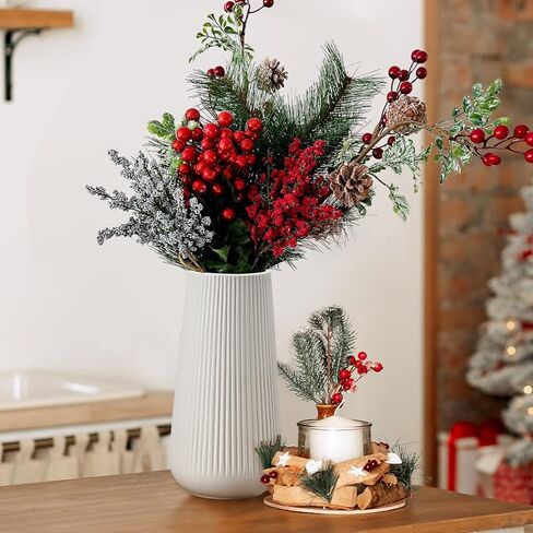 مزهرية سيراميك لديكور المنزل، مزهرية 8 بوصة للزهور، مزهرية مضلعة فنية حديثة للديكور، رف المدخل، ديكور طاولة غرفة المعيشة in Kuwait