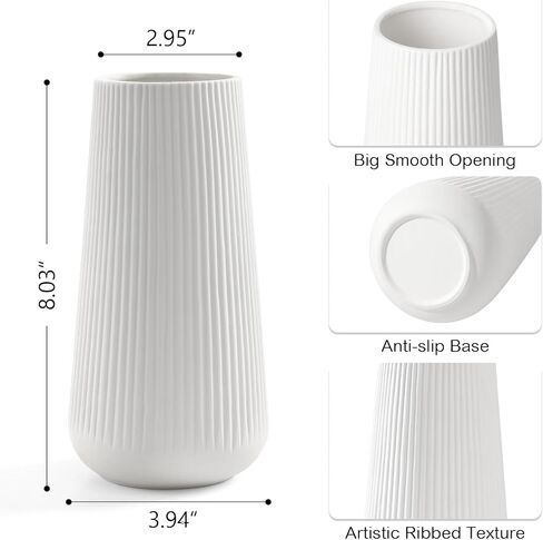 مزهرية سيراميك لديكور المنزل، مزهرية 8 بوصة للزهور، مزهرية مضلعة فنية حديثة للديكور، رف المدخل، ديكور طاولة غرفة المعيشة in Kuwait