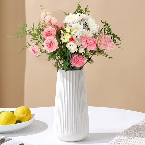 مزهرية سيراميك لديكور المنزل، مزهرية 8 بوصة للزهور، مزهرية مضلعة فنية حديثة للديكور، رف المدخل، ديكور طاولة غرفة المعيشة in Kuwait