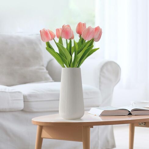 مزهرية سيراميك لديكور المنزل، مزهرية 8 بوصة للزهور، مزهرية مضلعة فنية حديثة للديكور، رف المدخل، ديكور طاولة غرفة المعيشة in Kuwait