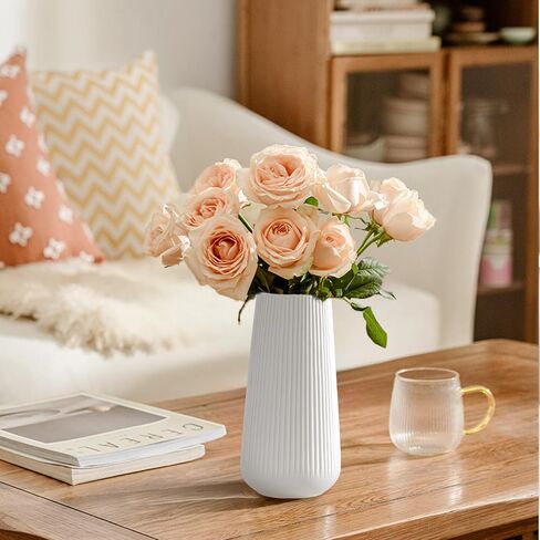 مزهرية سيراميك لديكور المنزل، مزهرية 8 بوصة للزهور، مزهرية مضلعة فنية حديثة للديكور، رف المدخل، ديكور طاولة غرفة المعيشة in Kuwait