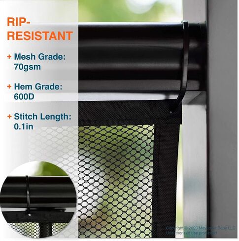 Roving Cove Stair Banister Guard 10ft x 3ft, Railing Safety Net for Baby Proofing, Child Safety Stairway Cover, Balcony Mesh Netting, Ebony Black in Saudi Arabia