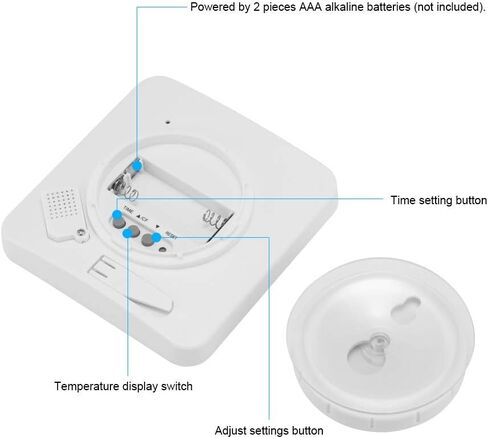 AOZBZ Waterproof Shower Clock - Digital Bathroom Wall Clock Shower Timer for Kids Large Screen Indoor Wall Clock with Temperature Display and Suction Cup (Grey) in Saudi Arabia