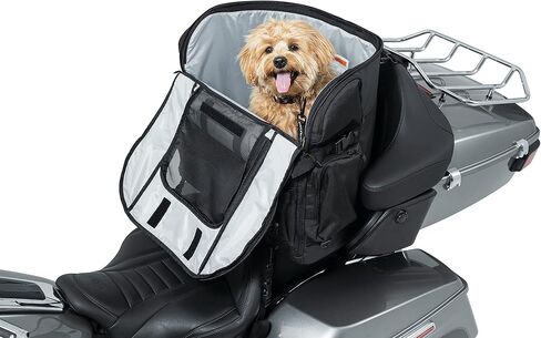 Kuryakyn 5723 Titan Pet Palace: Portable Weather Resistance and Heat Reducing Motorcycle Dog/Cat Carrier Crate for Touring Seat, Black Large in Saudi Arabia