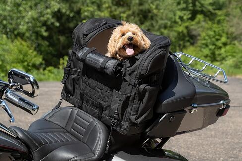 Kuryakyn 5723 Titan Pet Palace: Portable Weather Resistance and Heat Reducing Motorcycle Dog/Cat Carrier Crate for Touring Seat, Black Large in Saudi Arabia