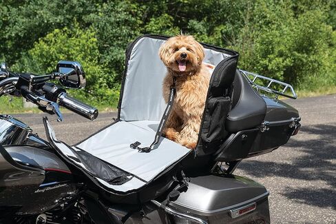 Kuryakyn 5723 Titan Pet Palace: Portable Weather Resistance and Heat Reducing Motorcycle Dog/Cat Carrier Crate for Touring Seat, Black Large in Saudi Arabia