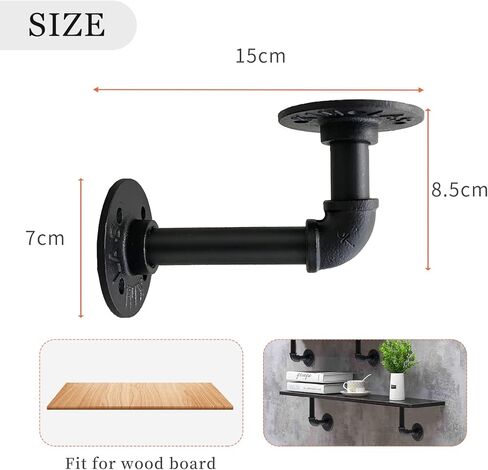 او اف اي ال ال اي اس حامل شموع معدني اسود يثبت على الحائط، مجموعة من قطعتين للشموع العمودية والانابيب، حامل رف عائم يثبت على الحائط لغرفة المعيشة وغرفة النوم وغرفة الطعام وديكور الحائط in Kuwait