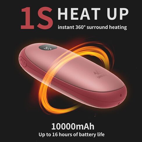 Unigear Electric Hand Warmers Rechargeable, 10000mAh Portable USB Hand Warmer & Power Bank with 21 Heating Levels and Quick Charge, 1 Second Fast Heat up, Great for Raynauds, Outdoor Sports, Camping in Kuwait