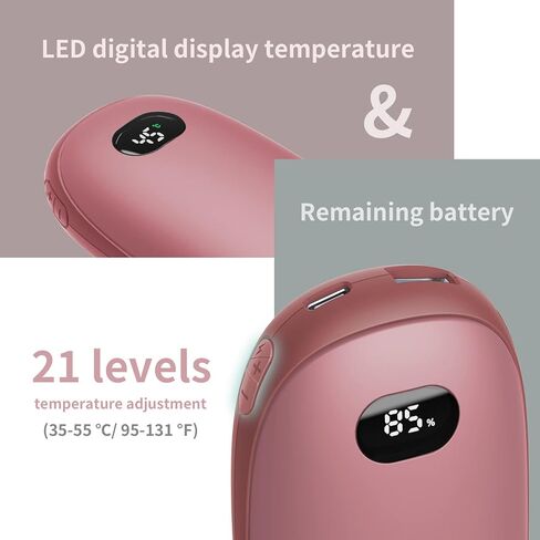 Unigear Electric Hand Warmers Rechargeable, 10000mAh Portable USB Hand Warmer & Power Bank with 21 Heating Levels and Quick Charge, 1 Second Fast Heat up, Great for Raynauds, Outdoor Sports, Camping in Kuwait