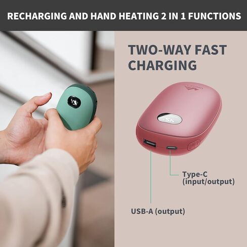 Unigear Electric Hand Warmers Rechargeable, 10000mAh Portable USB Hand Warmer & Power Bank with 21 Heating Levels and Quick Charge, 1 Second Fast Heat up, Great for Raynauds, Outdoor Sports, Camping in Kuwait