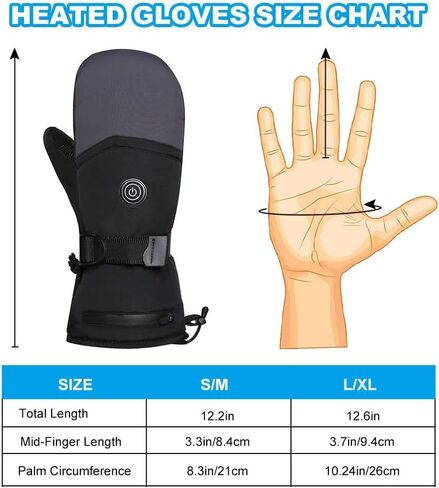 Juuka Heated Mittens Gloves for Men Women Rechargeable Heated Ski Gloves with 3 Heating Levels Touch Screen Waterproof for Hiking Skiing Snowboarding Camping in Kuwait