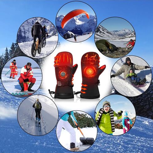 Juuka Heated Mittens Gloves for Men Women Rechargeable Heated Ski Gloves with 3 Heating Levels Touch Screen Waterproof for Hiking Skiing Snowboarding Camping in Kuwait