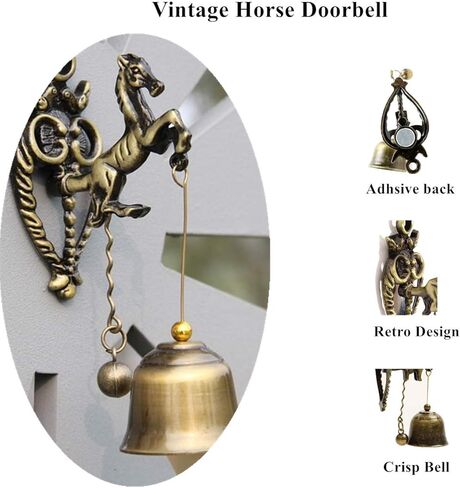 MUAMAX العتيقة/عتيقة الحصان جرس حسن الحظ صاحب متجر أجراس الهدايا مخزن جرس مكتب مدخل الشرفة الأمامية باب المغناطيس جرس العشاء حديقة المنزل أجراس العشاء in Kuwait