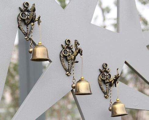 MUAMAX العتيقة/عتيقة الحصان جرس حسن الحظ صاحب متجر أجراس الهدايا مخزن جرس مكتب مدخل الشرفة الأمامية باب المغناطيس جرس العشاء حديقة المنزل أجراس العشاء in Kuwait