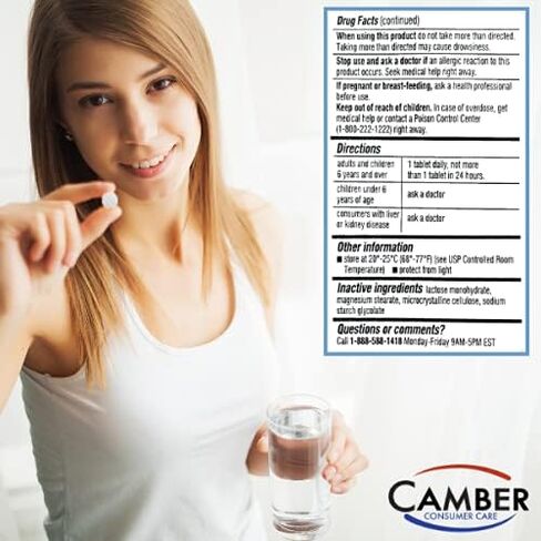 Camber Consumer Care Loratadine 10mg Allergy Pills, Antihistamine 24 Hour, Non Drowsy Allergy Relief (300 Tablets) in Saudi Arabia