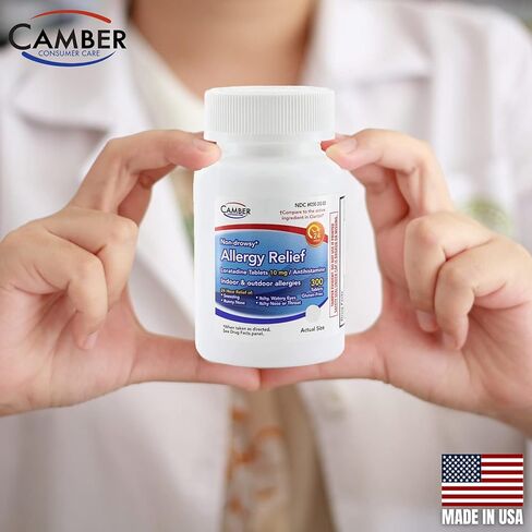 Camber Consumer Care Loratadine 10mg Allergy Pills, Antihistamine 24 Hour, Non Drowsy Allergy Relief (300 Tablets) in Saudi Arabia