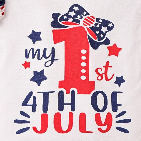 ملابس DOMOABEI My Fisrt 4th من يوليو لحديثي الولادة ملابس للأطفال الرضع في 4th من يوليو ملابس للبنات تنورة بحمالات ذات علم أمريكي لطيف in Kuwait