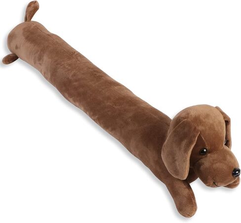 sanlykate الكلب تحت مسودة الباب سدادة لأسفل الباب، 3lb 34-36 بوصة الثقيلة الزخرفية النسيج الحيوان مسودة مانع الباب، توفير الطاقة عازلة للصوت الحرس، منقوشة البني in Kuwait