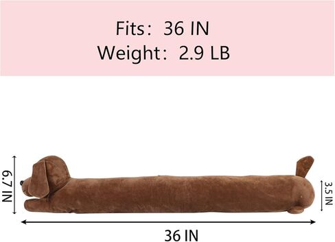 sanlykate الكلب تحت مسودة الباب سدادة لأسفل الباب، 3lb 34-36 بوصة الثقيلة الزخرفية النسيج الحيوان مسودة مانع الباب، توفير الطاقة عازلة للصوت الحرس، منقوشة البني in Kuwait