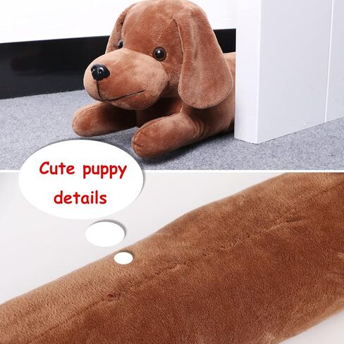 sanlykate الكلب تحت مسودة الباب سدادة لأسفل الباب، 3lb 34-36 بوصة الثقيلة الزخرفية النسيج الحيوان مسودة مانع الباب، توفير الطاقة عازلة للصوت الحرس، منقوشة البني in Kuwait