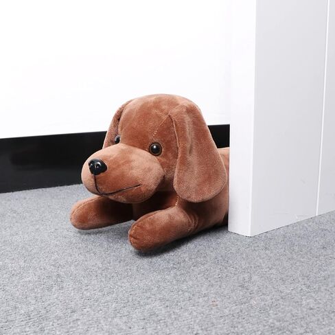 sanlykate الكلب تحت مسودة الباب سدادة لأسفل الباب، 3lb 34-36 بوصة الثقيلة الزخرفية النسيج الحيوان مسودة مانع الباب، توفير الطاقة عازلة للصوت الحرس، منقوشة البني in Kuwait