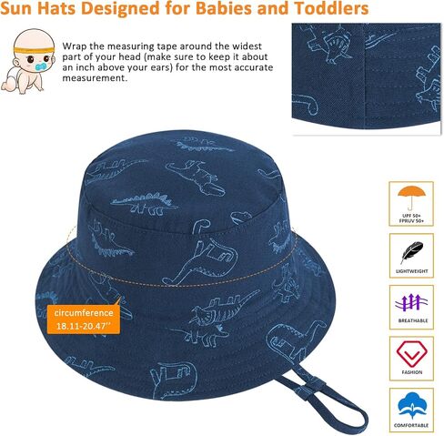 Baby Boy Sun Hat, Summer Beach UPF 50+ Sun Protection Hats, Toddler Kids Wide Brim Sun Hats Cap in Saudi Arabia