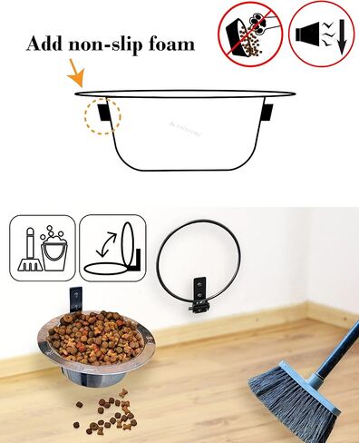 Elevated Slow Feeder Dog Bowls for Large Dogs with Wall Mounted Dog Food Bowls (2 Pack 48 OZ) Stainless-Steel Bowls with Raised Holders for Indoor and Outdoor Puppies in Kuwait