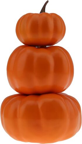 Gresorth Stacked White Pumpkins Towel Fake Artificial Halloween Decoration DIY Crafts Paintable Pumpkin for Home Party Table Kitchen Wedding Decorating in Saudi Arabia