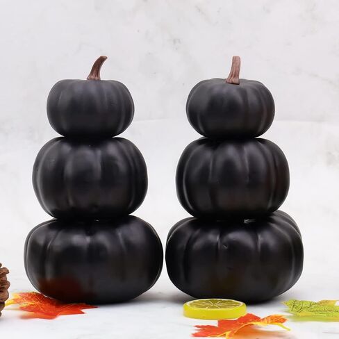Gresorth Stacked White Pumpkins Towel Fake Artificial Halloween Decoration DIY Crafts Paintable Pumpkin for Home Party Table Kitchen Wedding Decorating in Saudi Arabia