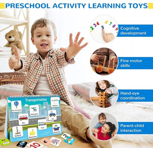 كتاب مشغول للأطفال، ألعاب مونتيسوري لمرحلة ما قبل المدرسة للأطفال الصغار، ألعاب تعليمية حسية للتوحد لمدة 3 4 سنوات، كتاب هادئ للأنشطة، ألعاب التعلم المبكر، الأولاد والبنات يطورون المهارات الحركية الدقيقة in Kuwait