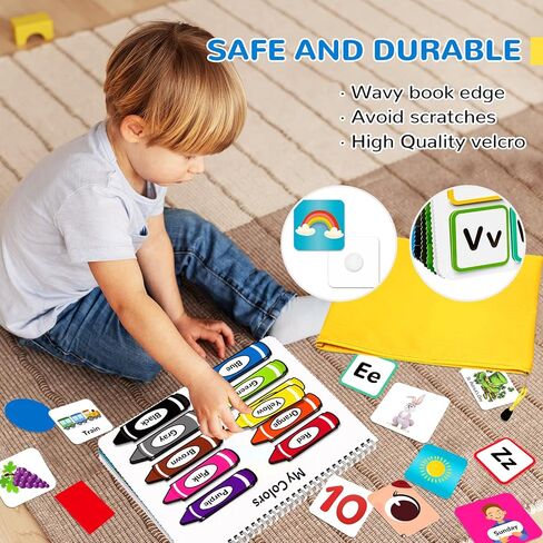 كتاب مشغول للأطفال، ألعاب مونتيسوري لمرحلة ما قبل المدرسة للأطفال الصغار، ألعاب تعليمية حسية للتوحد لمدة 3 4 سنوات، كتاب هادئ للأنشطة، ألعاب التعلم المبكر، الأولاد والبنات يطورون المهارات الحركية الدقيقة in Kuwait