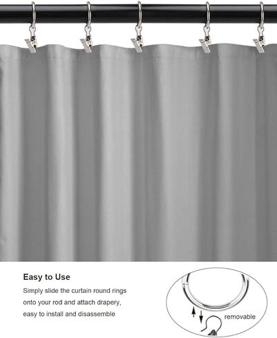 OOTSR [16 حزمة من حلقات ستارة الستائر مع مشابك وخطاطيف (3.81 سم) مطلية بالنيكل حلقات الستائر المزخرفة مع مشابك قوية للعرض الفني، ضوء الحفلات، تناسب قضيب يصل إلى 1 1/4 بوصة (فضي) in Kuwait